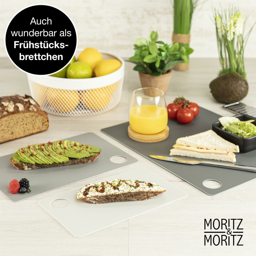 Schneidebretter | Moritz UND Moritz 3X Schneideunterlagen S,M,L Grau