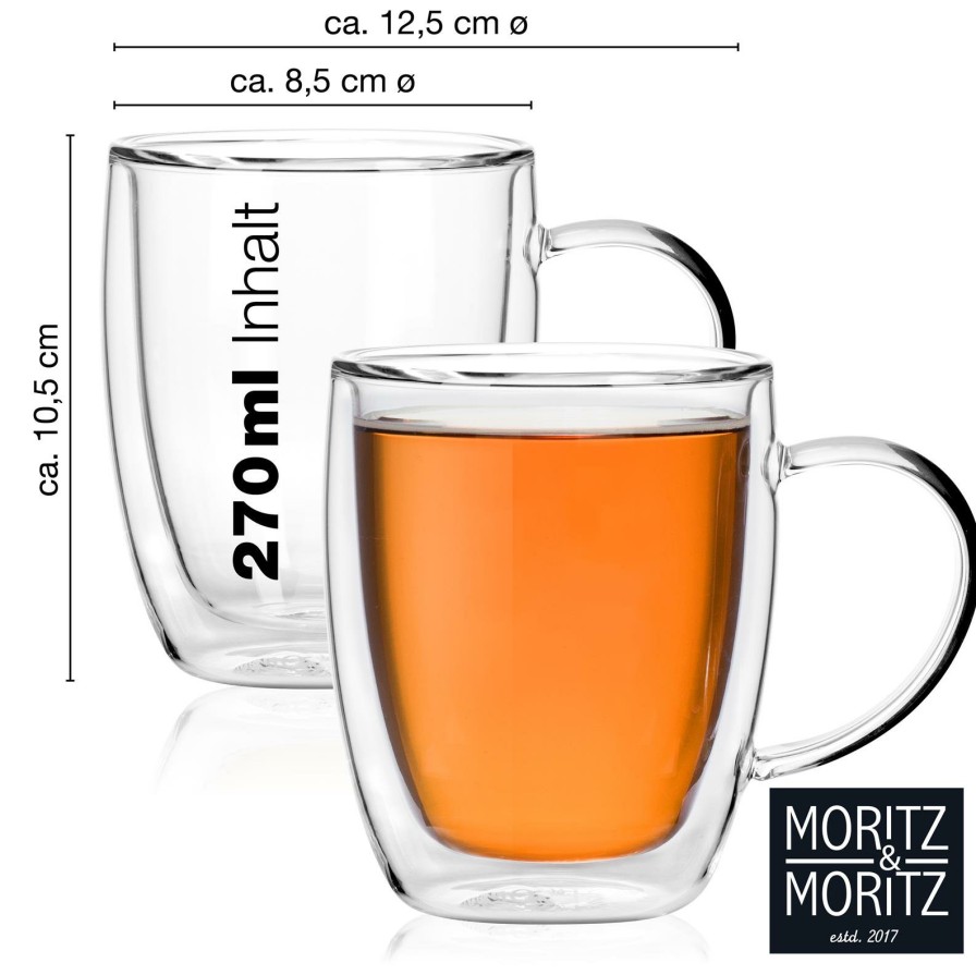 Thermoglaser | Moritz UND Moritz Doppelwandige Glaser Mit Henkel 2X270Ml