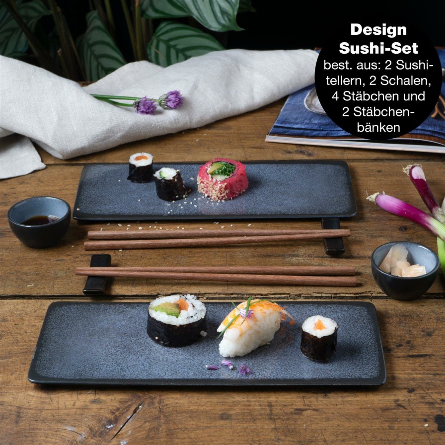 Sushi-Geschirr | Moritz UND Moritz Vida 10Tlg Sushi Teller Blau Asia Geschirr Set