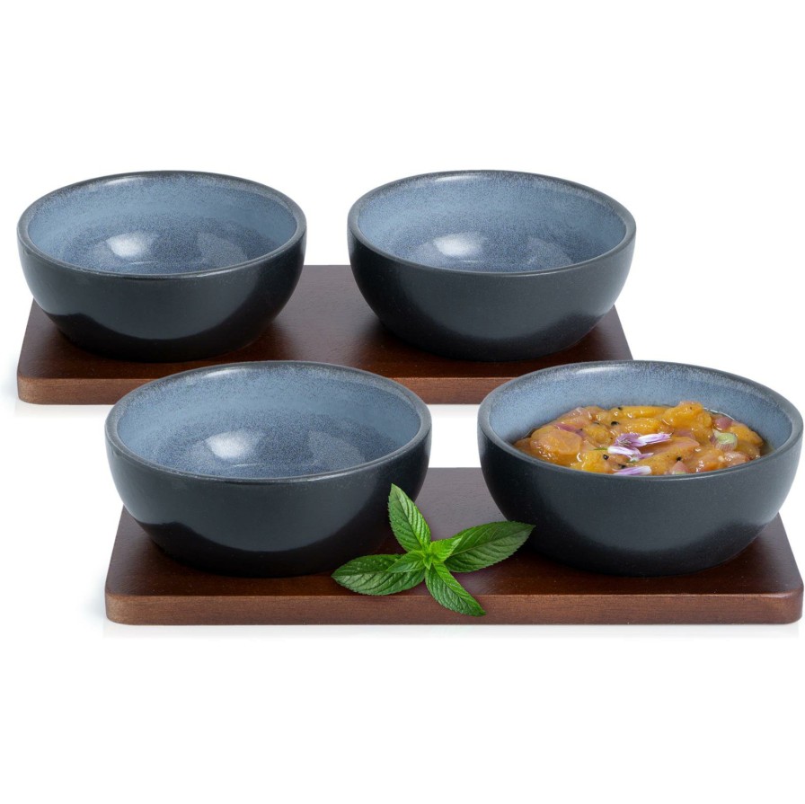 Schalen | Moritz UND Moritz Vida 4X Dip Schalen Blau Asia Geschirr Set