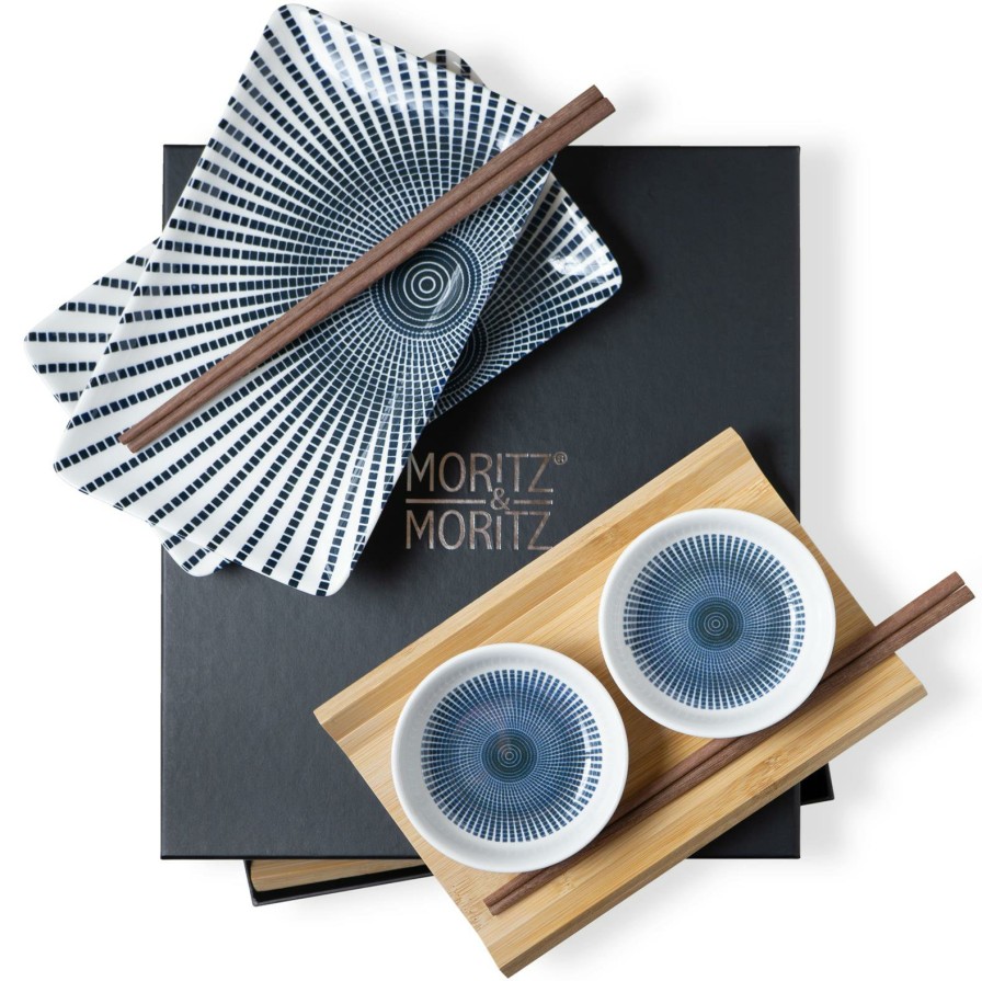 Sushi-Geschirr | Moritz UND Moritz Sushi Set 10Tlg Blaue Sonne