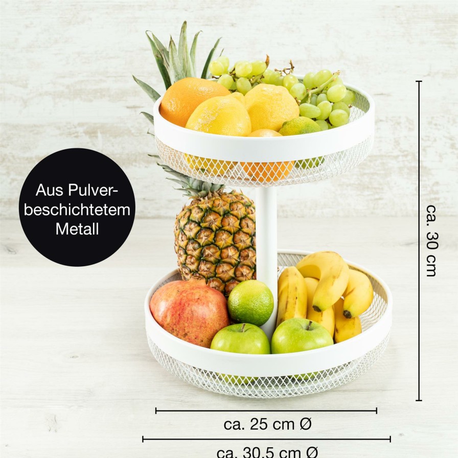 Obstkorbe | Moritz UND Moritz Obstkorb Etagere Rund Weis