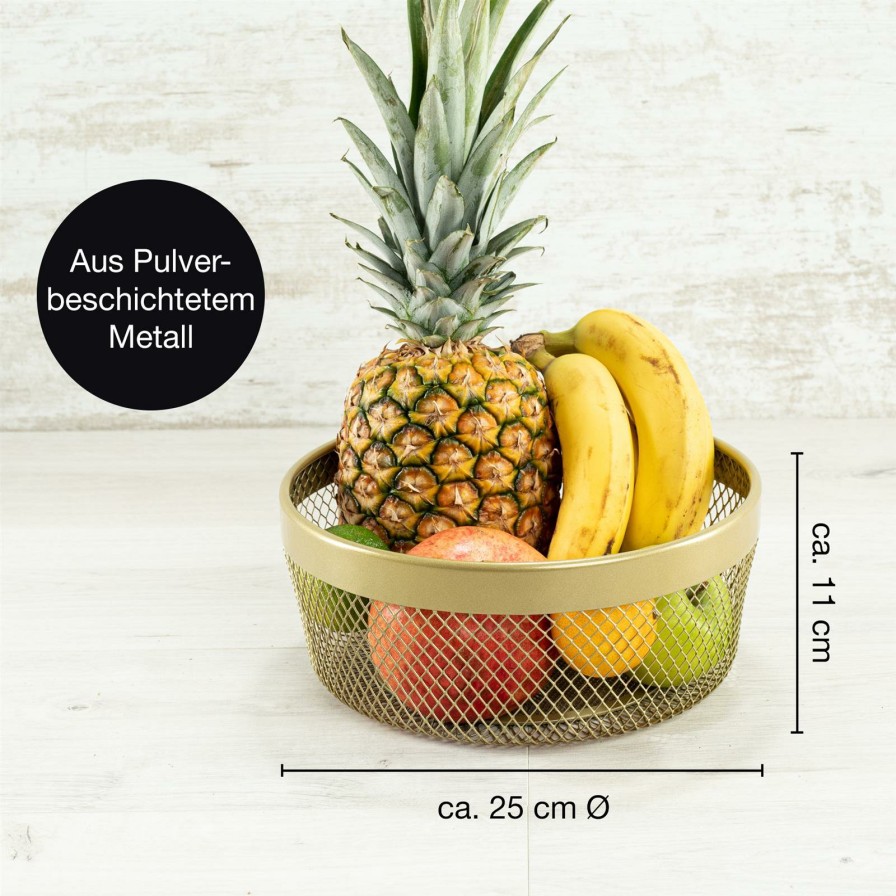 Obstkorbe | Moritz UND Moritz Obstkorb Rund Netz Gold