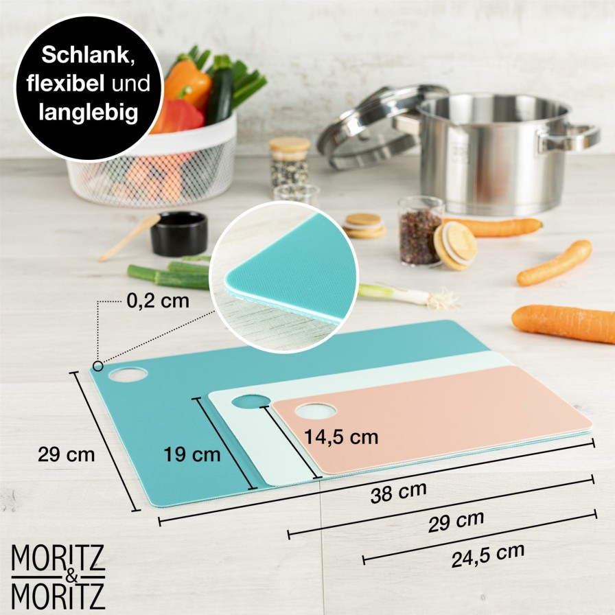 Schneidebretter | Moritz UND Moritz 3X Schneideunterlagen S,M,L Bunt