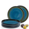 Teller | Moritz UND Moritz Solid 4X Dinner Teller Blau-Braun Geschirr Set Reaktiv