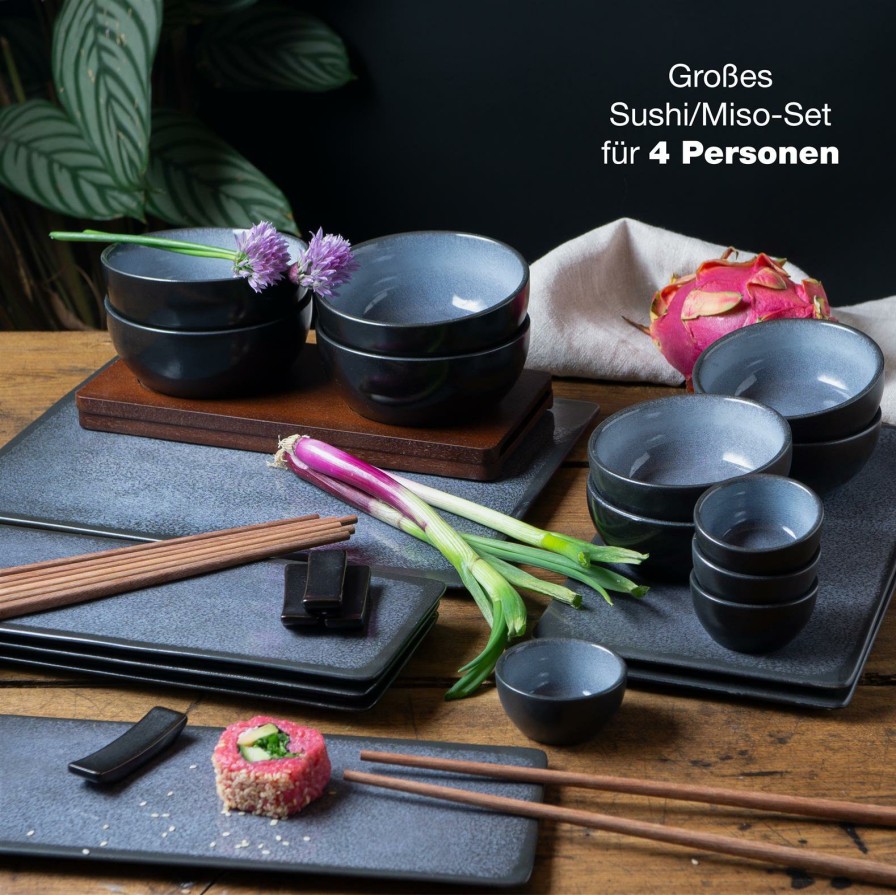 Sushi-Geschirr | Moritz UND Moritz Vida 29Tlg Sushi Teller Blau Asia Geschirr Set