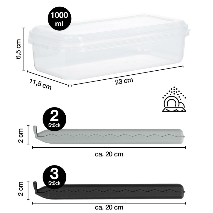 Kuchenutensilien | Moritz UND Moritz 5X Verschlussclips Xxl Dunkel Mit Aufbewahrungsbox