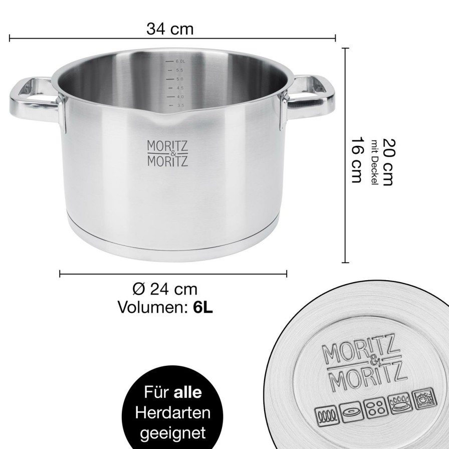 Topfe | Moritz UND Moritz Kochtopf Mit Deckel 24 Cm