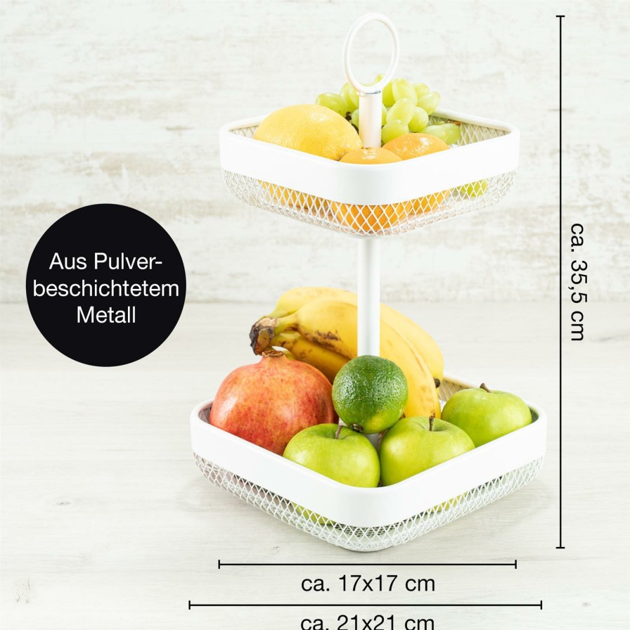 Obstkorbe | Moritz UND Moritz Obstkorb Etagere Eckig Weis