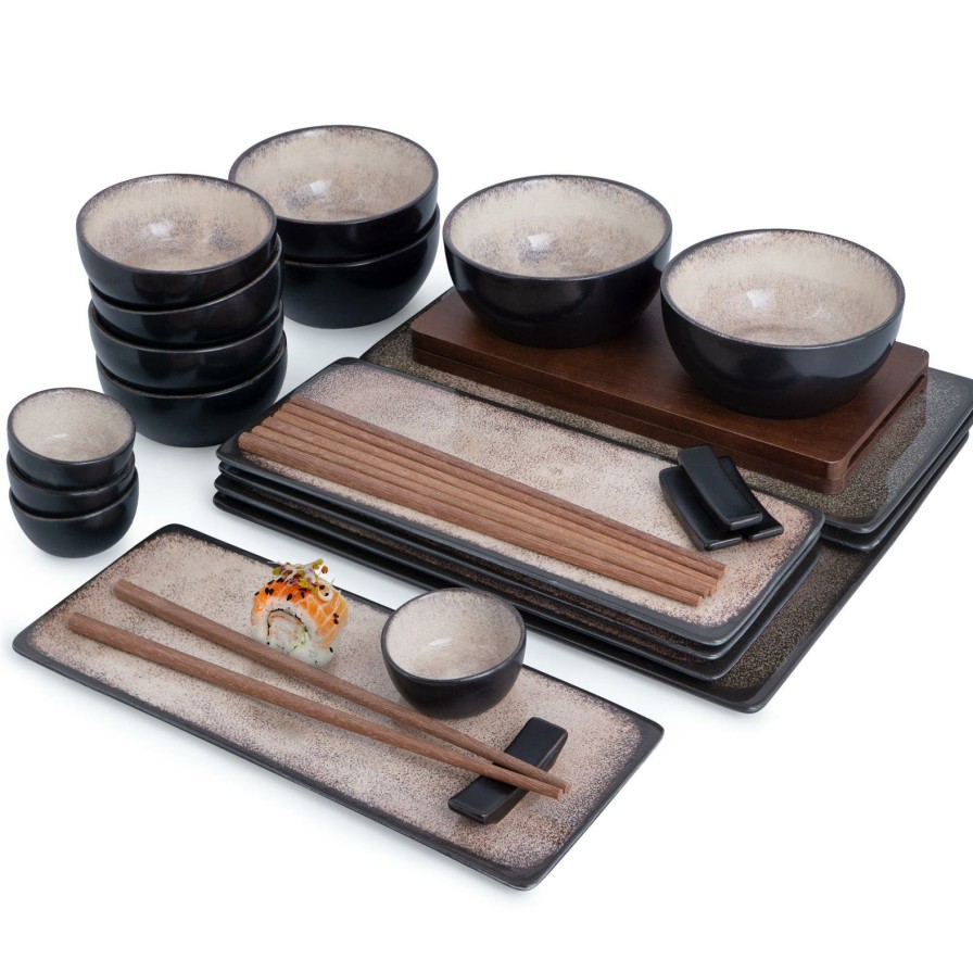 Sushi-Geschirr | Moritz UND Moritz Vida 29Tlg Sushi Teller Beige Asia Geschirr Set