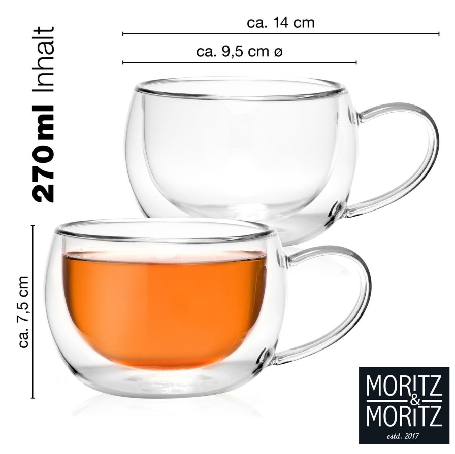 Thermoglaser | Moritz UND Moritz Doppelwandige Glaser Mit Henkel 2X270Ml