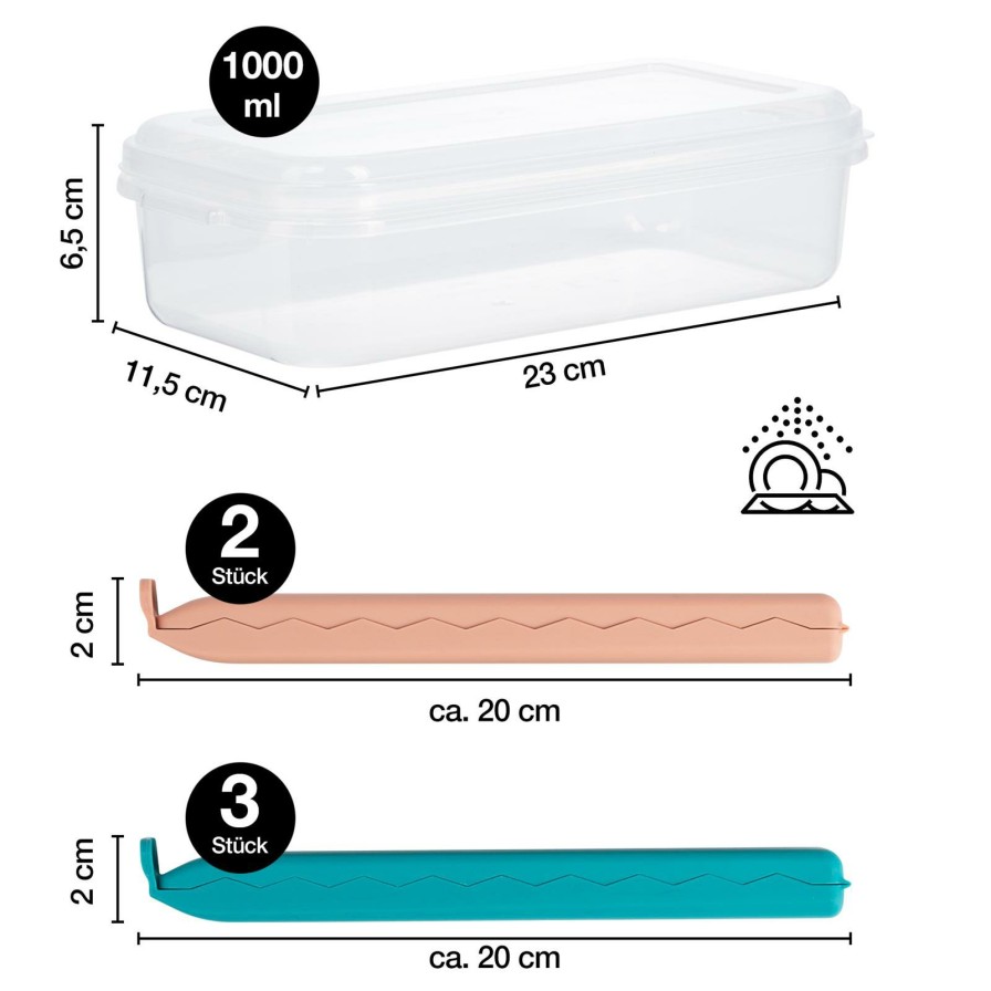 Kuchenutensilien | Moritz UND Moritz 5X Verschlussclips Xxl Bunt Mit Aufbewahrungsbox