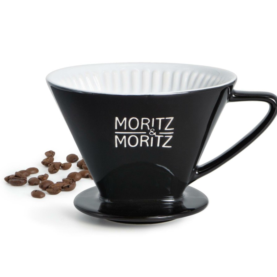 Kuchenutensilien | Moritz UND Moritz Kaffeefilter Grose 4 Schwarz Inkl. 10 Kaffeefilter