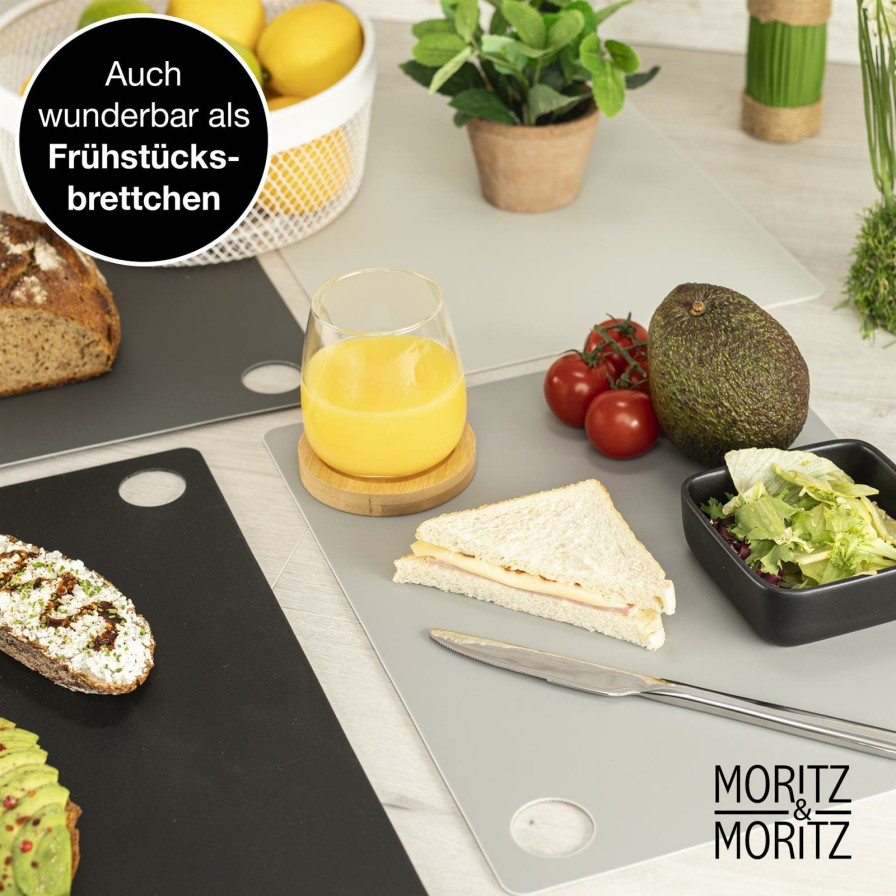 Schneidebretter | Moritz UND Moritz 4X Schneideunterlagen L Grau