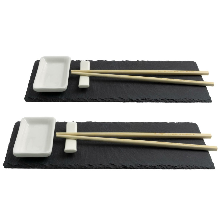 Sushi-Geschirr | Moritz UND Moritz Schieferset Lemon Grass Schiefer Sushi Set