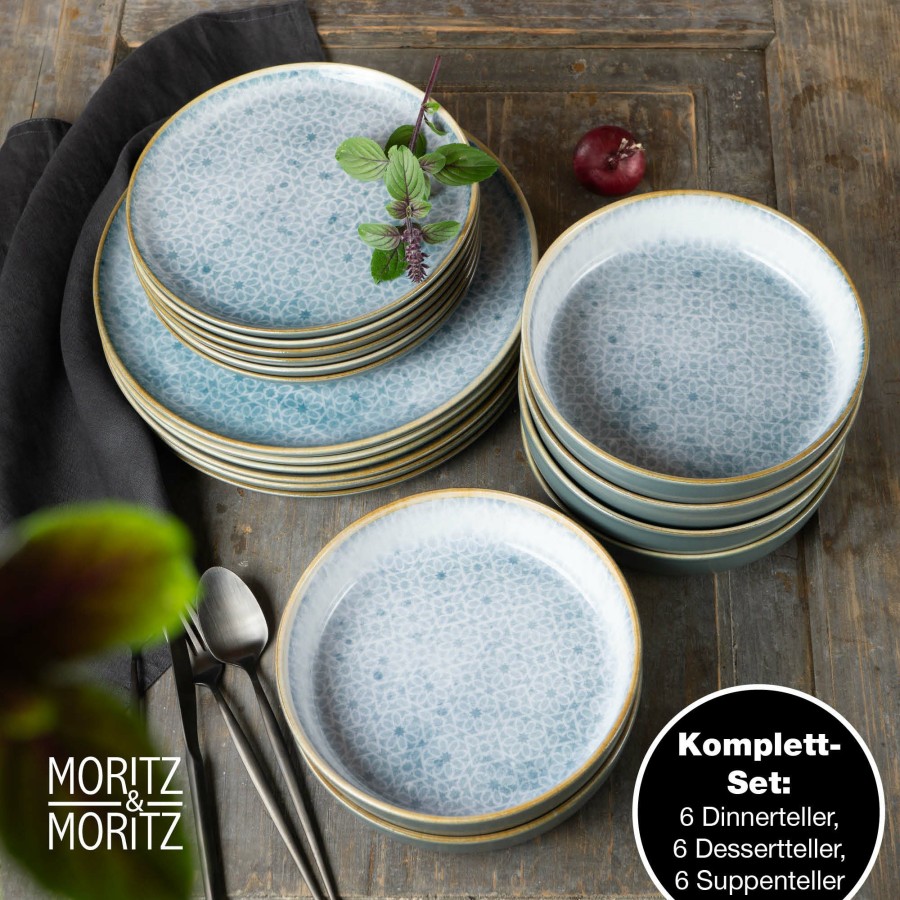 Geschirr-Sets | Moritz UND Moritz Terra 18Tlg. Geschirrset Blau