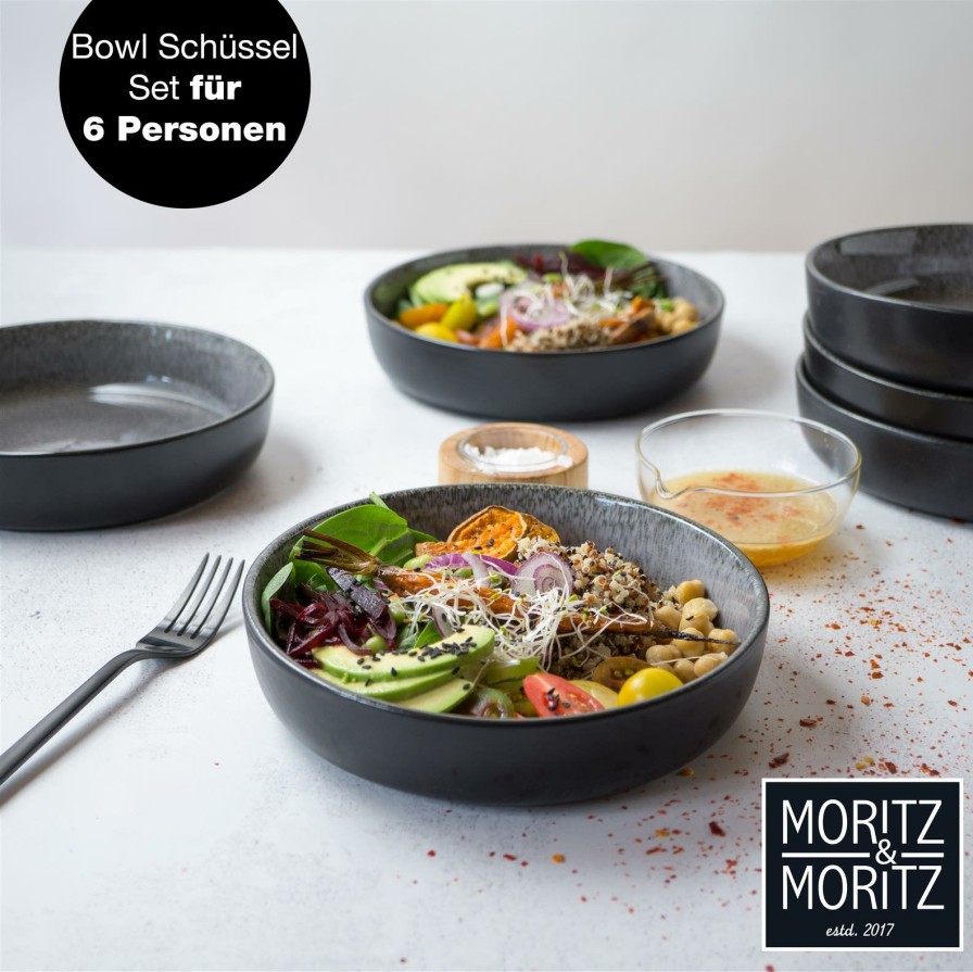 Schalen | Moritz UND Moritz 6X Schusseln Anthrazit Klein