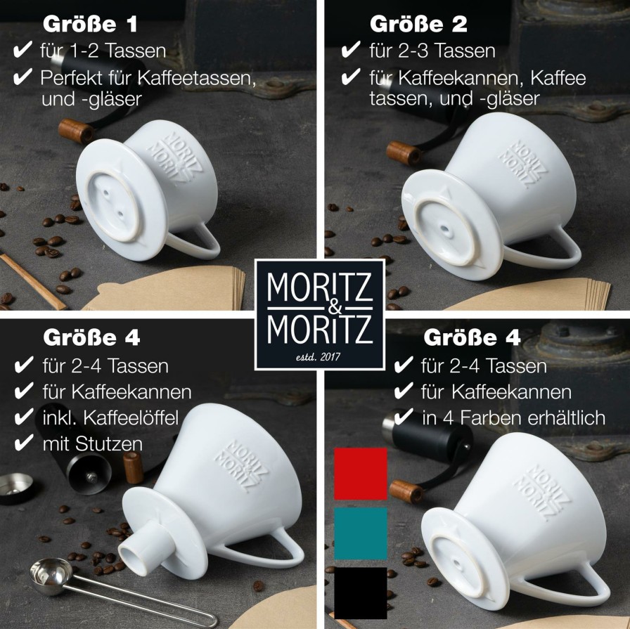 Kuchenutensilien | Moritz UND Moritz Kaffeefilter Grose 4 Weis Inkl. 10 Kaffeefilter