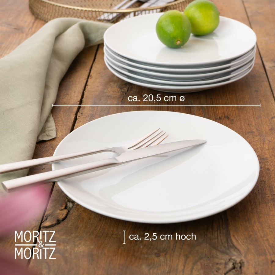 Teller | Moritz UND Moritz Basic 6Tlg. Dessertteller Set Weis