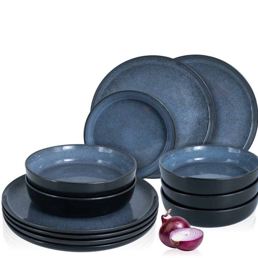 Geschirr-Sets | Moritz UND Moritz Vida 12Tlg Tafel Service Blau Geschirr Set