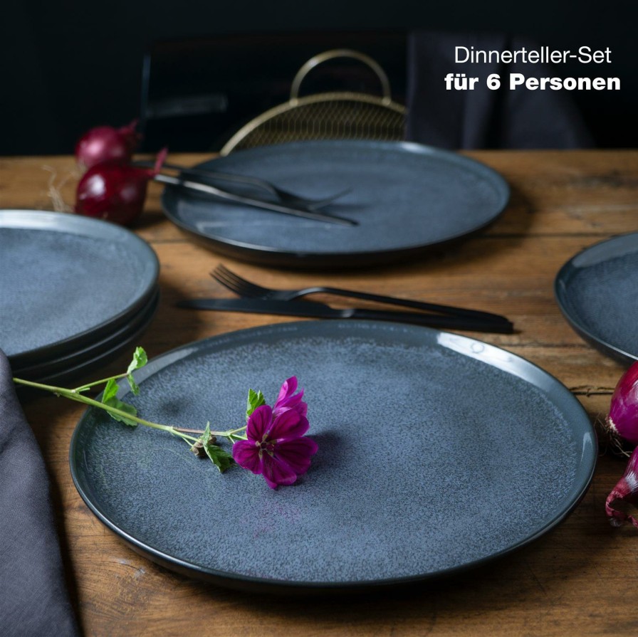 Teller | Moritz UND Moritz Vida 6X Dinner Teller Blau Geschirr Set