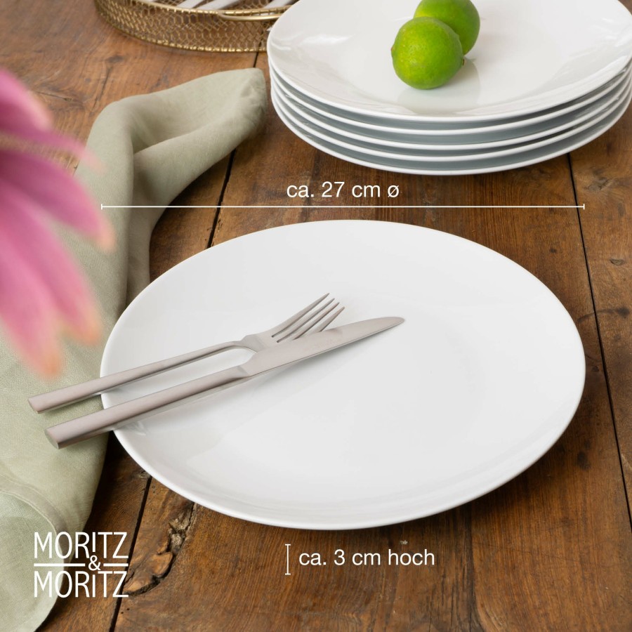 Teller | Moritz UND Moritz Basic 6Tlg. Dinnerteller Set Weis