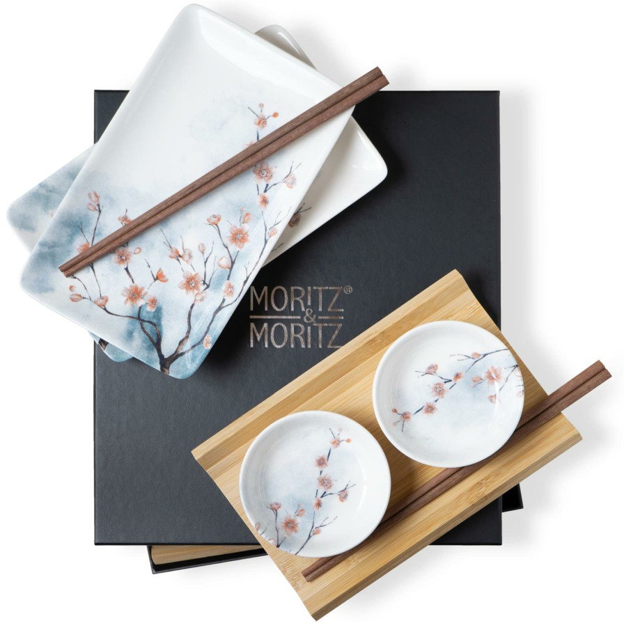 Sushi-Geschirr | Moritz UND Moritz Sushi Set 10Tlg Kirschbluten