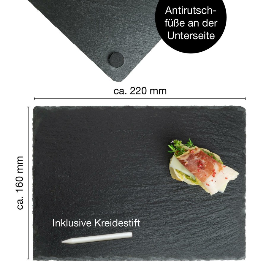 Servierbretter | Moritz UND Moritz Schieferset Thyme 6 Kleine Platten 22 X 16 Cm