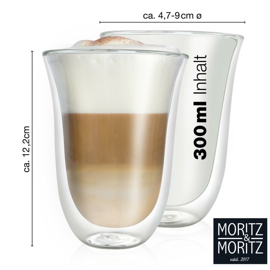 Thermoglaser | Moritz UND Moritz Napoli 4 X 300 Ml Doppelwandige Thermoglaser