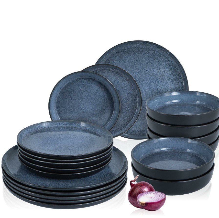 Geschirr-Sets | Moritz UND Moritz Vida 18Tlg Tafel Service Blau Geschirr Set