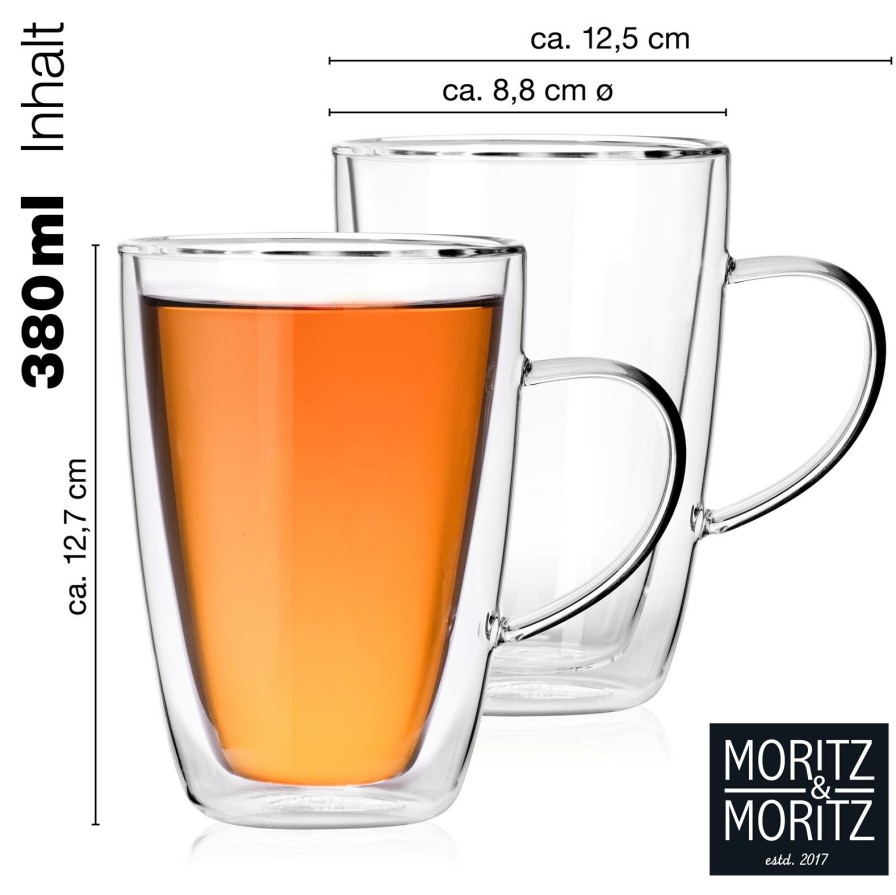 Thermoglaser | Moritz UND Moritz Doppelwandige Glaser Mit Henkel 2X380Ml