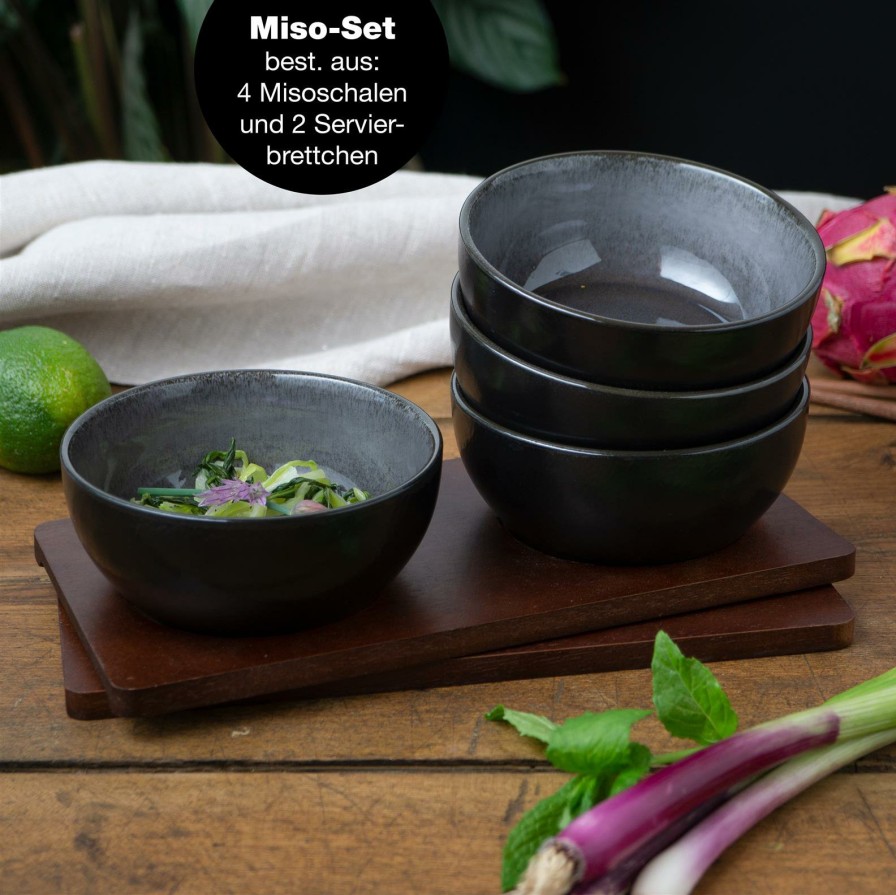 Schalen | Moritz UND Moritz Vida 4X Miso Schalen Anthrazit Asia Geschirr Set